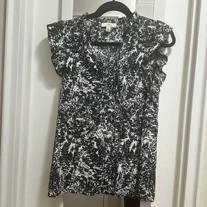 Halston Black and White Top